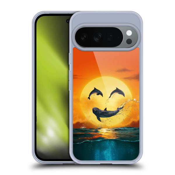 Vincent Hie Graphics Dolphins Smile Soft Gel Case for Google Pixel 10