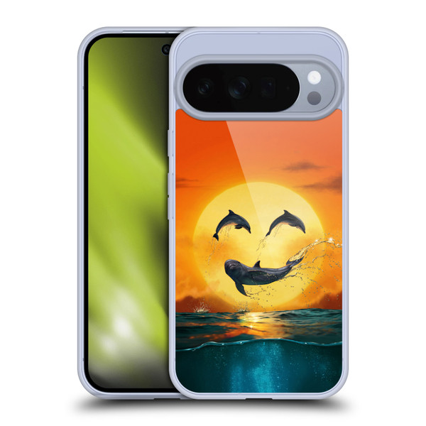 Vincent Hie Graphics Dolphins Smile Soft Gel Case for Google Pixel 10 Pro XL