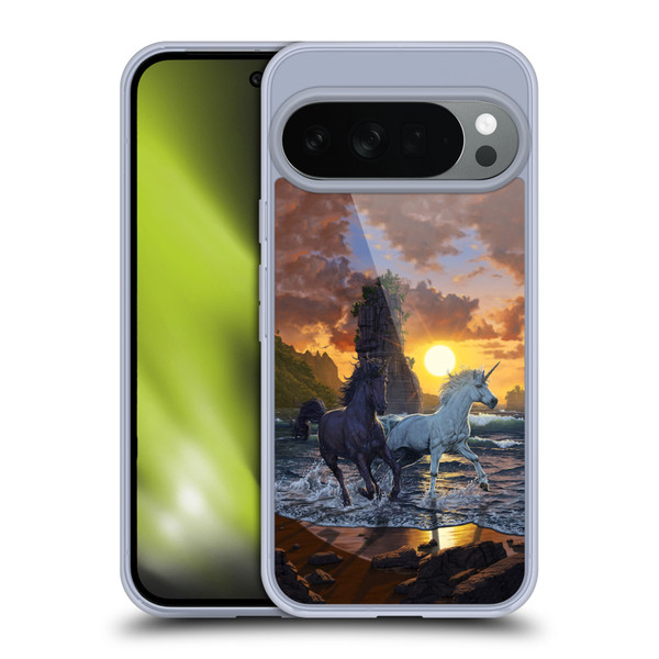 Vincent Hie Key Art Unicorns On The Beach Soft Gel Case for Google Pixel 10