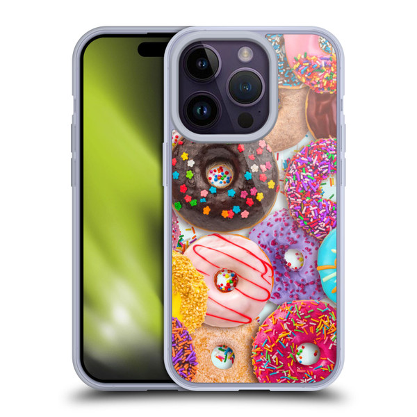 Aimee Stewart Colourful Sweets Donut Noms Soft Gel Case for Apple iPhone 14 Pro