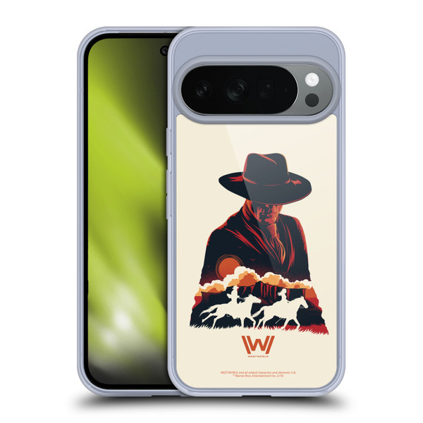 Westworld Graphics Man In Black Soft Gel Case for Google Pixel 10