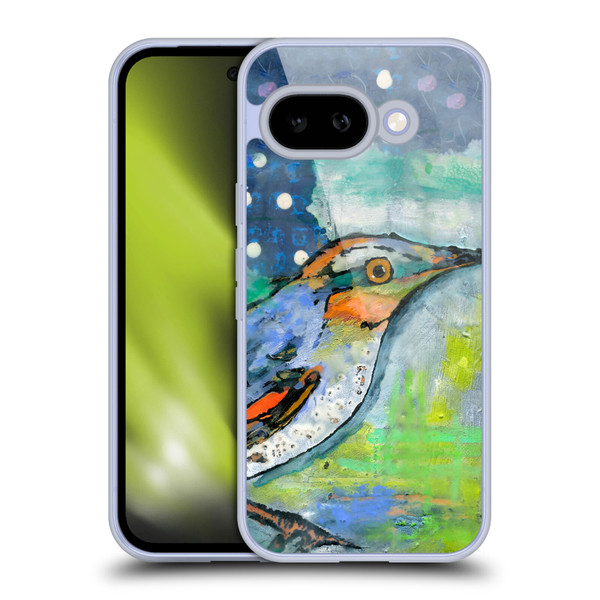 Wyanne Birds Blue and Orange Feathers Soft Gel Case for Google Pixel 9A