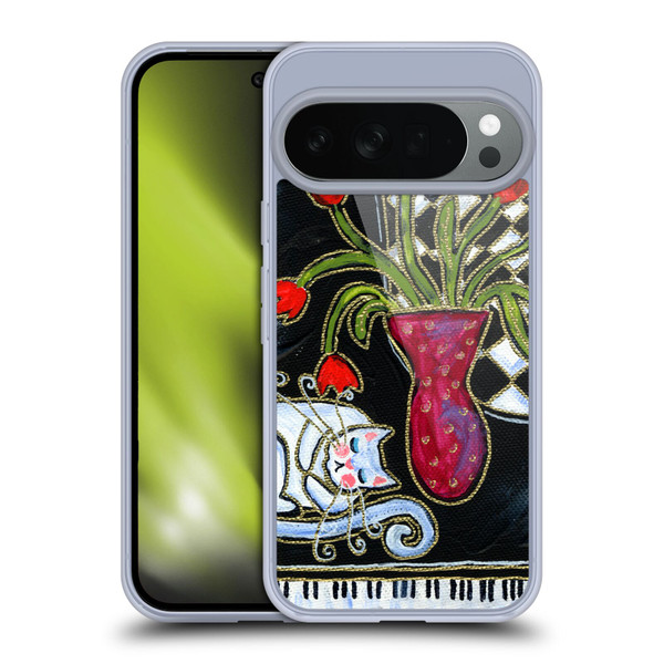 Wyanne Cat Kitty Asleep On The Piano Soft Gel Case for Google Pixel 10