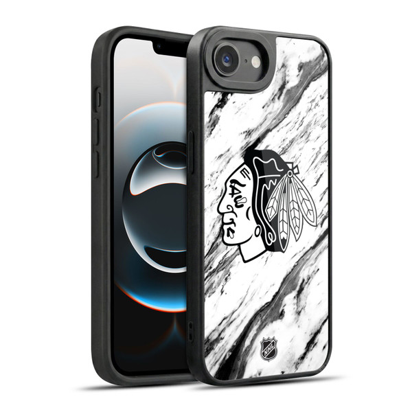 NHL Chicago Blackhawks Marble Gel Armour Case For Apple iPhone 16e / Apple iPhone 17e