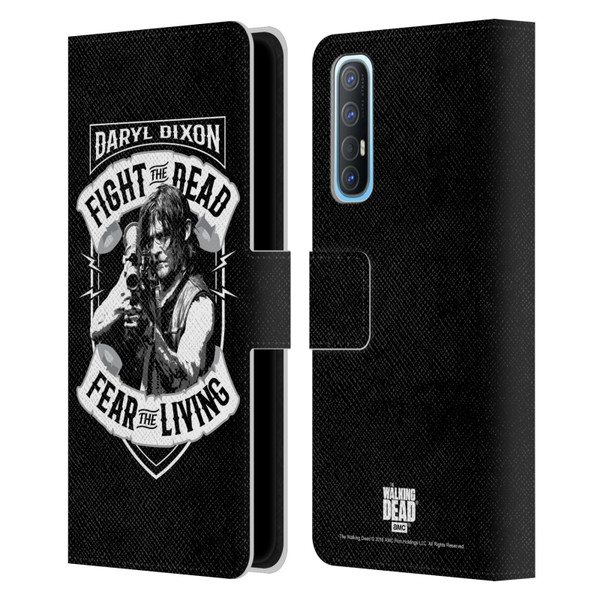 AMC The Walking Dead Daryl Dixon Biker Art RPG Black White Leather Book Wallet Case Cover For OPPO Find X2 Neo 5G