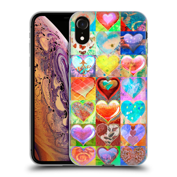 Aimee Stewart Colourful Sweets Hearts Grid Soft Gel Case for Apple iPhone XR