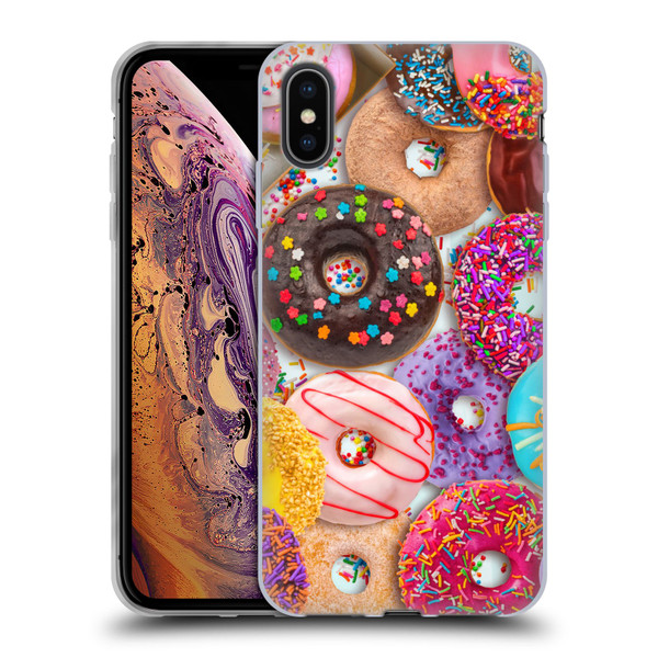 Aimee Stewart Colourful Sweets Donut Noms Soft Gel Case for Apple iPhone XS Max