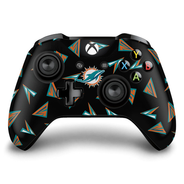 NFL Miami Dolphins Geometric Pattern Vinyl Sticker Skin Decal Cover for Microsoft Xbox One S / X Controller