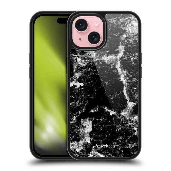 Ameritech Graphics Black Marble Gel Armour Case For Apple iPhone 15