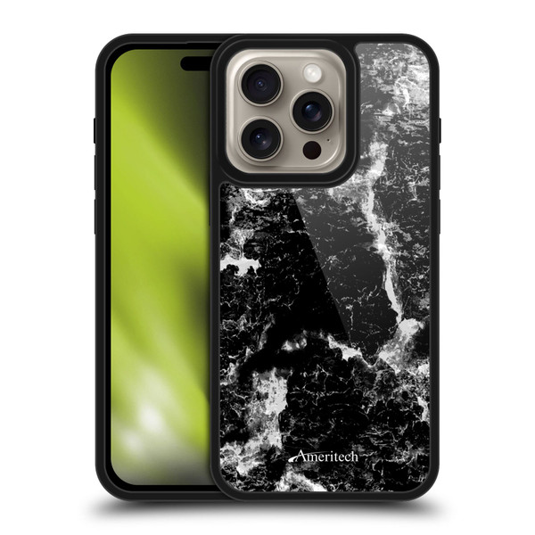 Ameritech Graphics Black Marble Gel Armour Case For Apple iPhone 16 Pro