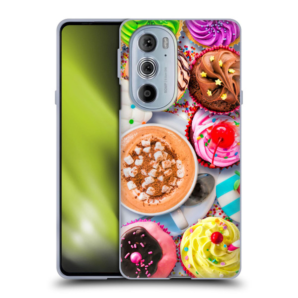 Aimee Stewart Colourful Sweets Cupcakes And Cocoa Soft Gel Case for Motorola Edge X30