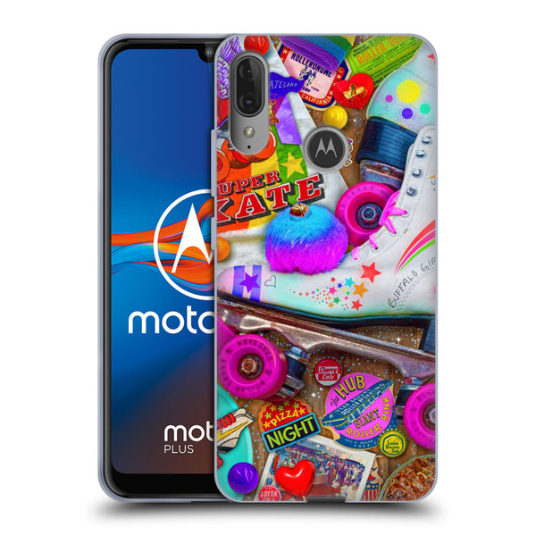 Aimee Stewart Colourful Sweets Skate Night Soft Gel Case for Motorola Moto E6 Plus