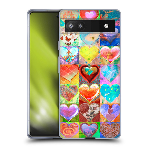 Aimee Stewart Colourful Sweets Hearts Grid Soft Gel Case for Google Pixel 6a