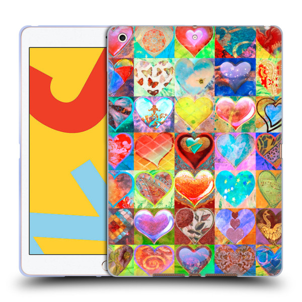 Aimee Stewart Colourful Sweets Hearts Grid Soft Gel Case for Apple iPad 10.2 2019/2020/2021
