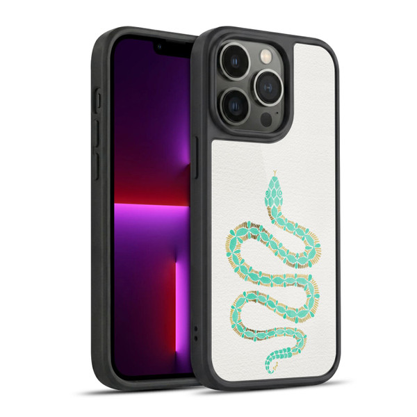 Cat Coquillette Animals Snake Mint Gel Armour Case For Apple iPhone 13 Pro