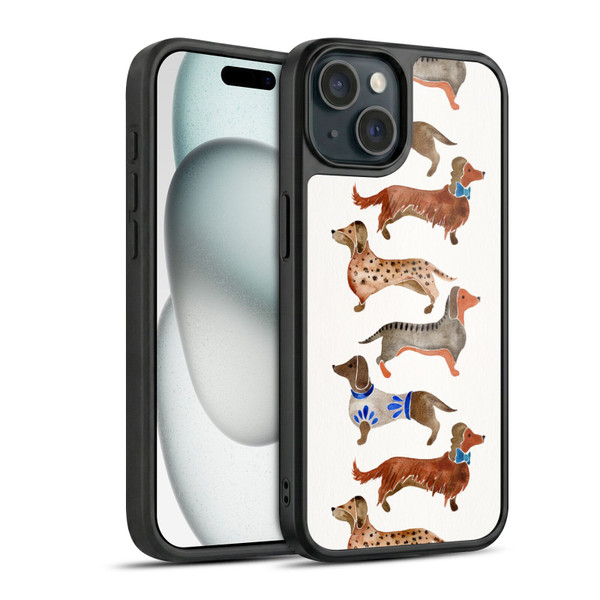 Cat Coquillette Animals Dachshunds Gel Armour Case For Apple iPhone 15