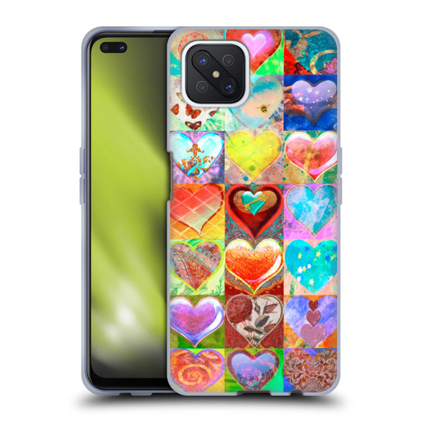Aimee Stewart Colourful Sweets Hearts Grid Soft Gel Case for OPPO Reno4 Z 5G