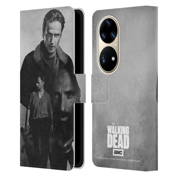 AMC The Walking Dead Double Exposure Rick Leather Book Wallet Case Cover For Huawei P50 Pro
