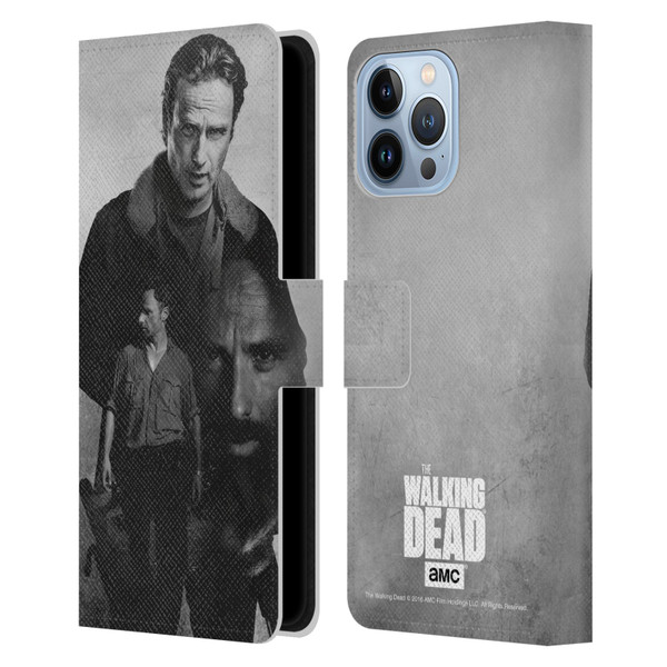 AMC The Walking Dead Double Exposure Rick Leather Book Wallet Case Cover For Apple iPhone 13 Pro Max