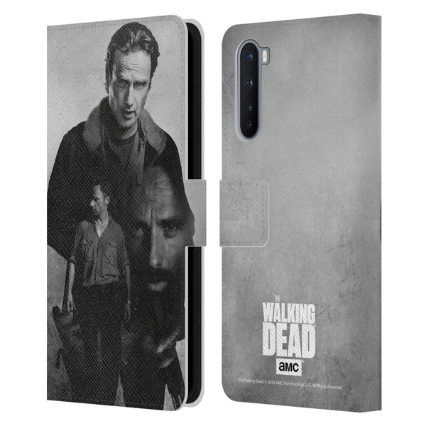 AMC The Walking Dead Double Exposure Rick Leather Book Wallet Case Cover For OnePlus Nord 5G