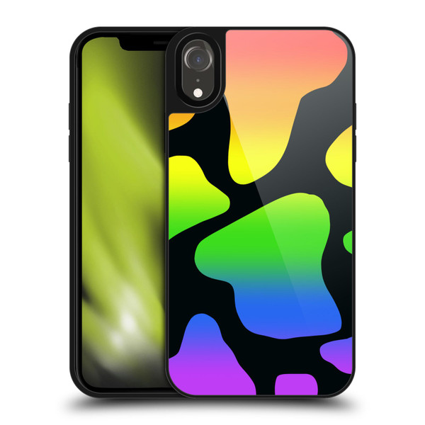 Grace Illustration Cow Prints Rainbow Gel Armour Case For Apple iPhone XR