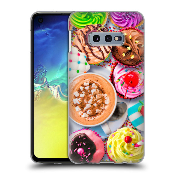 Aimee Stewart Colourful Sweets Cupcakes And Cocoa Soft Gel Case for Samsung Galaxy S10e