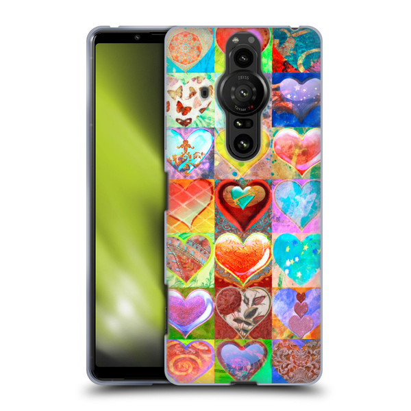 Aimee Stewart Colourful Sweets Hearts Grid Soft Gel Case for Sony Xperia Pro-I