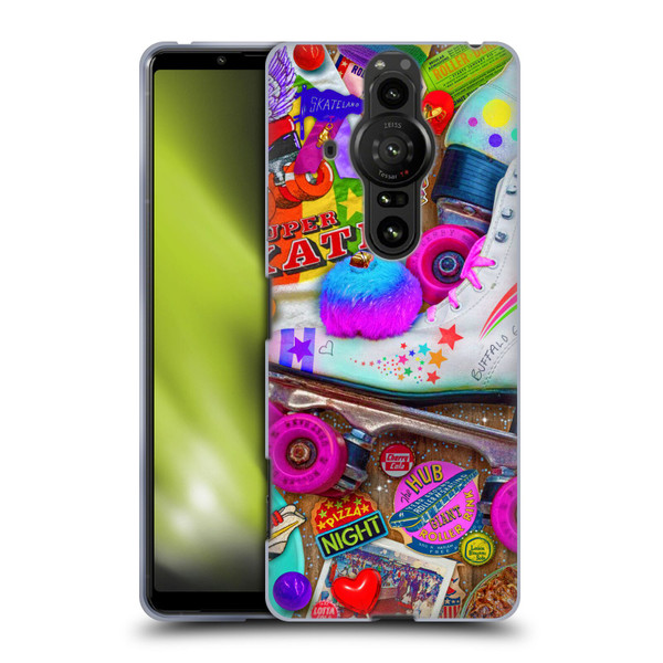 Aimee Stewart Colourful Sweets Skate Night Soft Gel Case for Sony Xperia Pro-I