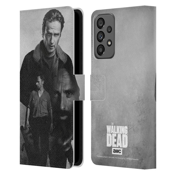 AMC The Walking Dead Double Exposure Rick Leather Book Wallet Case Cover For Samsung Galaxy A73 5G (2022)