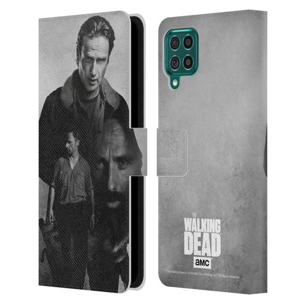 AMC The Walking Dead Double Exposure Rick Leather Book Wallet Case Cover For Samsung Galaxy F62 (2021)