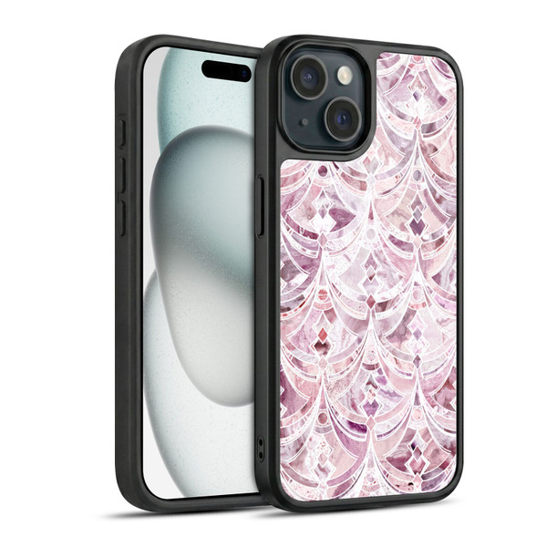 Micklyn Le Feuvre Marble Patterns Berry Frosting Art Deco Pattern Gel Armour Case For Apple iPhone 15