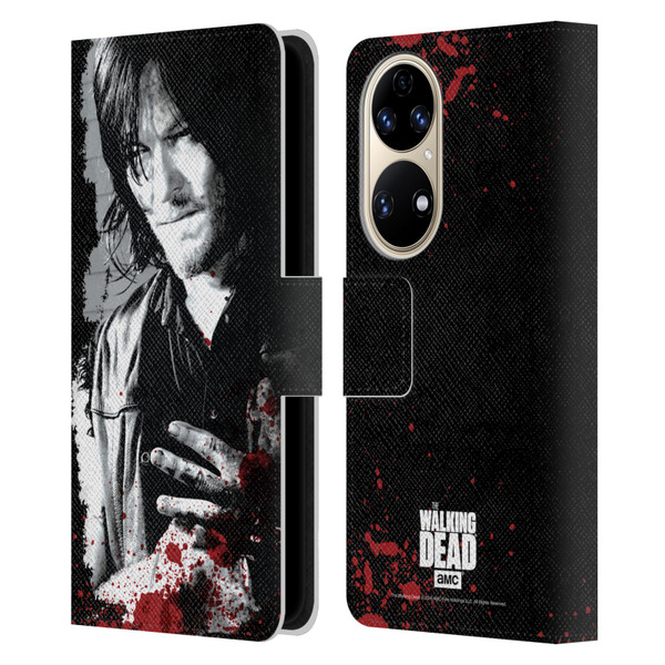 AMC The Walking Dead Gore Wounded Hand Leather Book Wallet Case Cover For Huawei P50