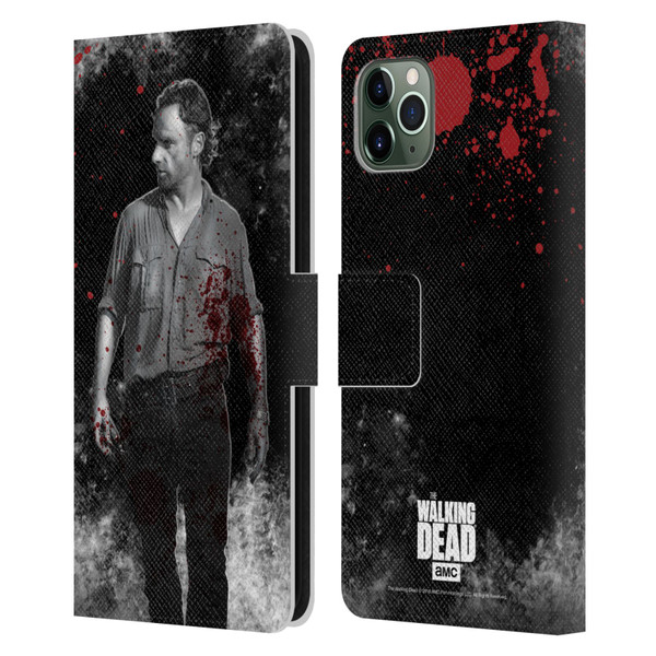 AMC The Walking Dead Gore Rick Grimes Leather Book Wallet Case Cover For Apple iPhone 11 Pro Max