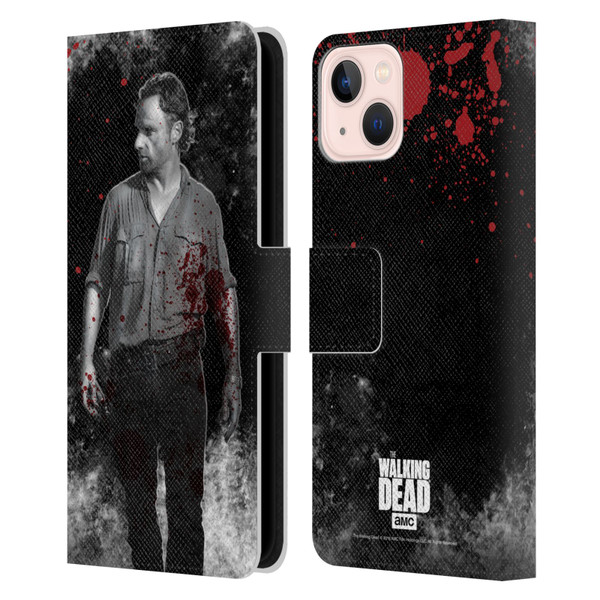 AMC The Walking Dead Gore Rick Grimes Leather Book Wallet Case Cover For Apple iPhone 13
