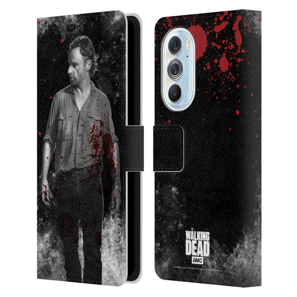 AMC The Walking Dead Gore Rick Grimes Leather Book Wallet Case Cover For Motorola Edge X30