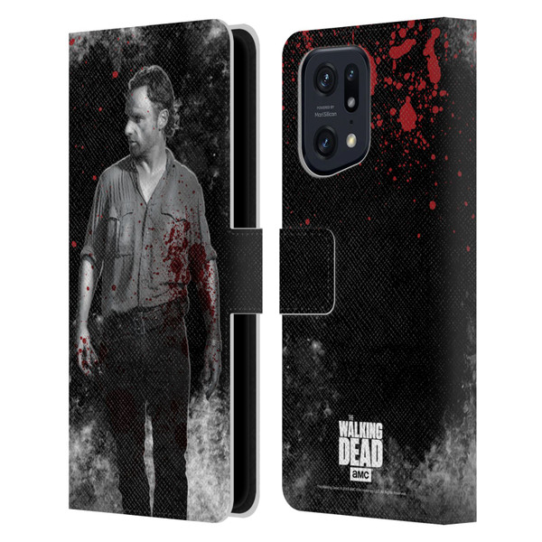 AMC The Walking Dead Gore Rick Grimes Leather Book Wallet Case Cover For OPPO Find X5 Pro