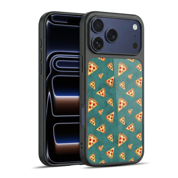 PLdesign Food Patterns Cool Fun Pizza Slices Teal Gel Armour Case For Apple iPhone 17 Pro Max