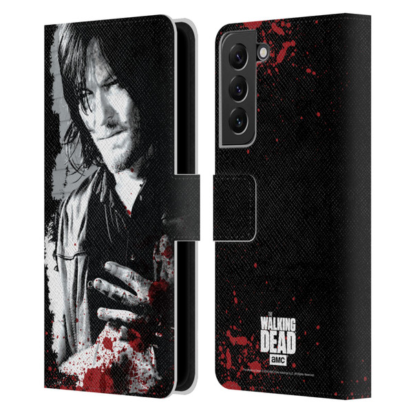 AMC The Walking Dead Gore Wounded Hand Leather Book Wallet Case Cover For Samsung Galaxy S22+ 5G