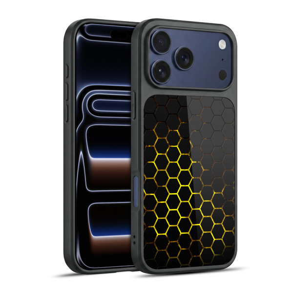PLdesign Geometric Patterns Honeycomb Yellow Gel Armour Case For Apple iPhone 17 Pro Max