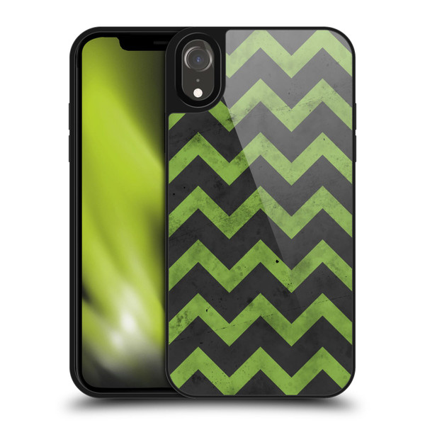 PLdesign Geometric Patterns Green Gray Vintage Gel Armour Case For Apple iPhone XR