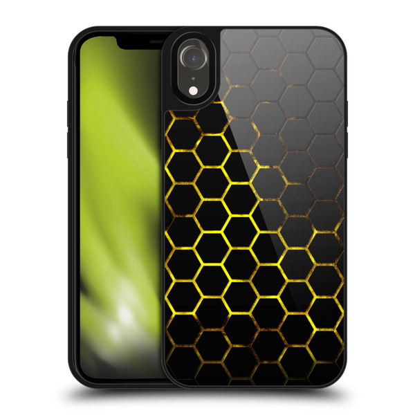 PLdesign Geometric Patterns Honeycomb Yellow Gel Armour Case For Apple iPhone XR