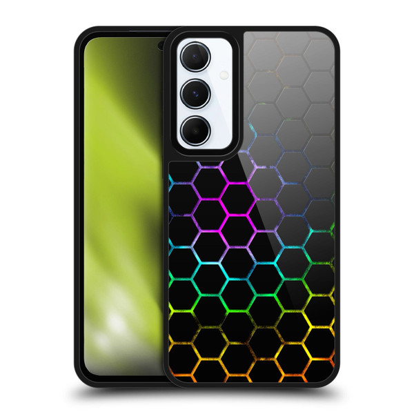 PLdesign Geometric Patterns Honeycomb Spectrum Gel Armour Case For Samsung Galaxy A55 5G