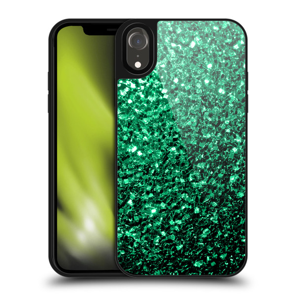 PLdesign Glitter Sparkles Emerald Green Gel Armour Case For Apple iPhone XR