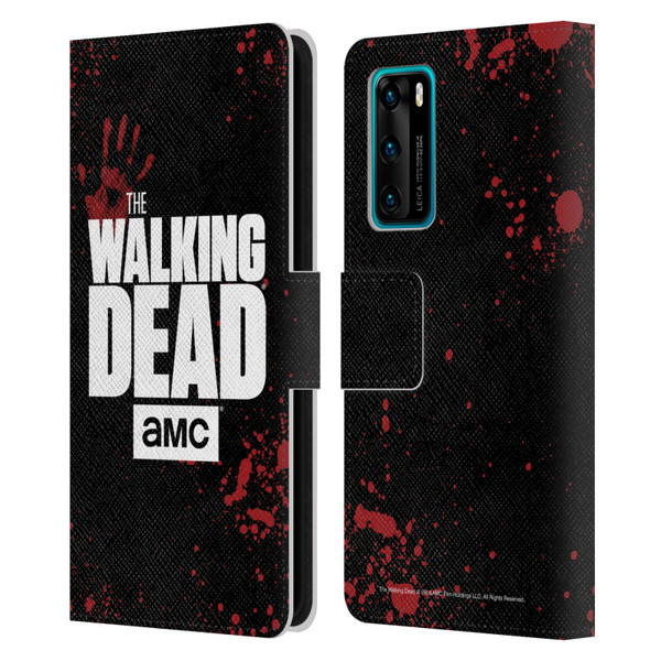 AMC The Walking Dead Logo Black Leather Book Wallet Case Cover For Huawei P40 5G