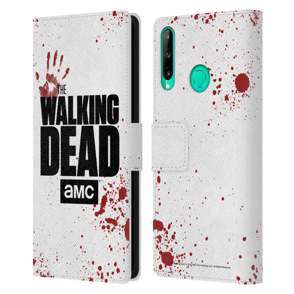 AMC The Walking Dead Logo White Leather Book Wallet Case Cover For Huawei P40 lite E