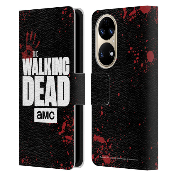 AMC The Walking Dead Logo Black Leather Book Wallet Case Cover For Huawei P50