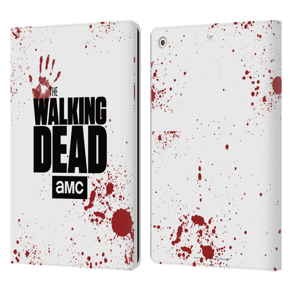 AMC The Walking Dead Logo White Leather Book Wallet Case Cover For Apple iPad 10.2 2019/2020/2021