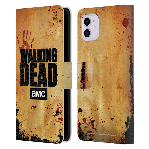 AMC The Walking Dead Logo Stacked Leather Book Wallet Case Cover For Apple iPhone 11