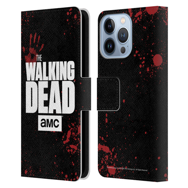 AMC The Walking Dead Logo Black Leather Book Wallet Case Cover For Apple iPhone 13 Pro