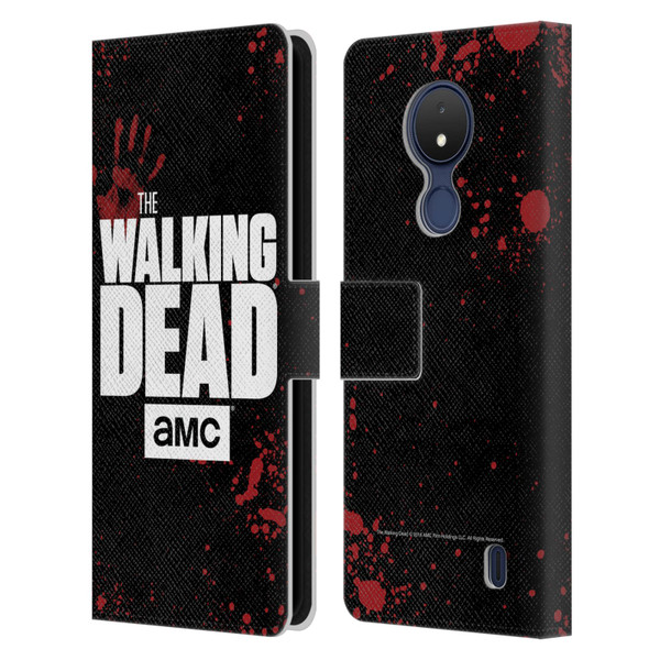 AMC The Walking Dead Logo Black Leather Book Wallet Case Cover For Nokia C21